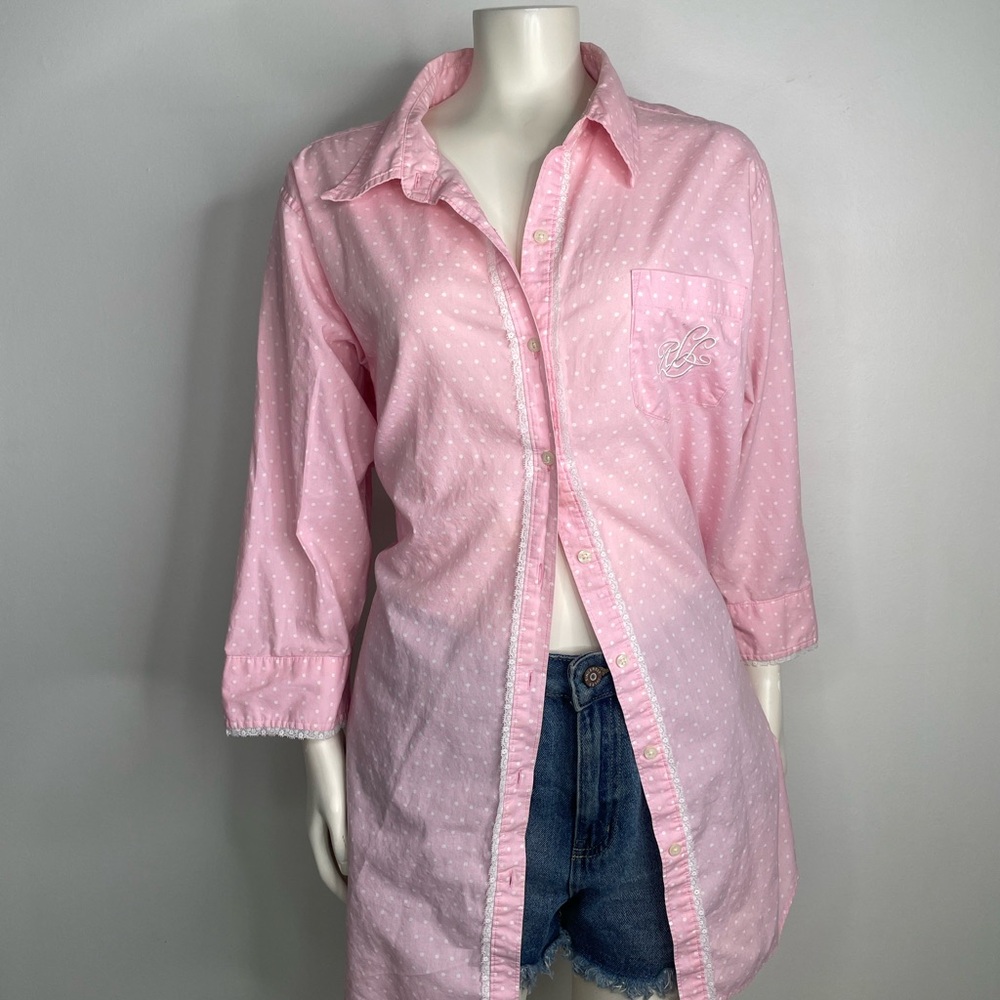 Ralph Lauren Pink Dot Button-Down Shirt - Picture 2 of 10